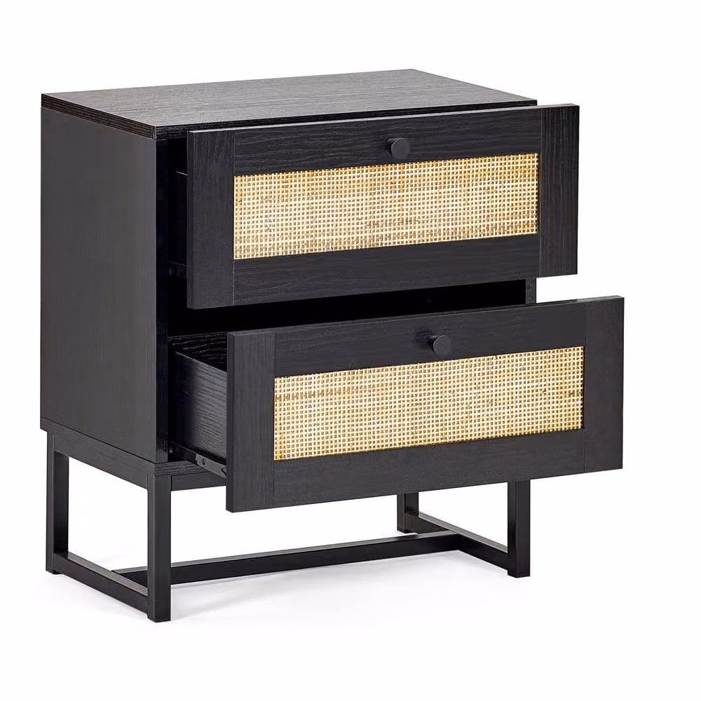 Cheshire Trelawny 2 Drawer Black Bedside Unit – 2
