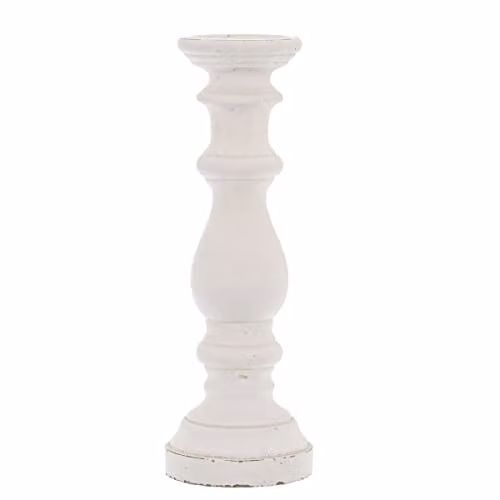 Hill Interiors Rustic White Ceramic Pillar Candle Holder H 45 cm x W 16 cm x D 16 cm – 1