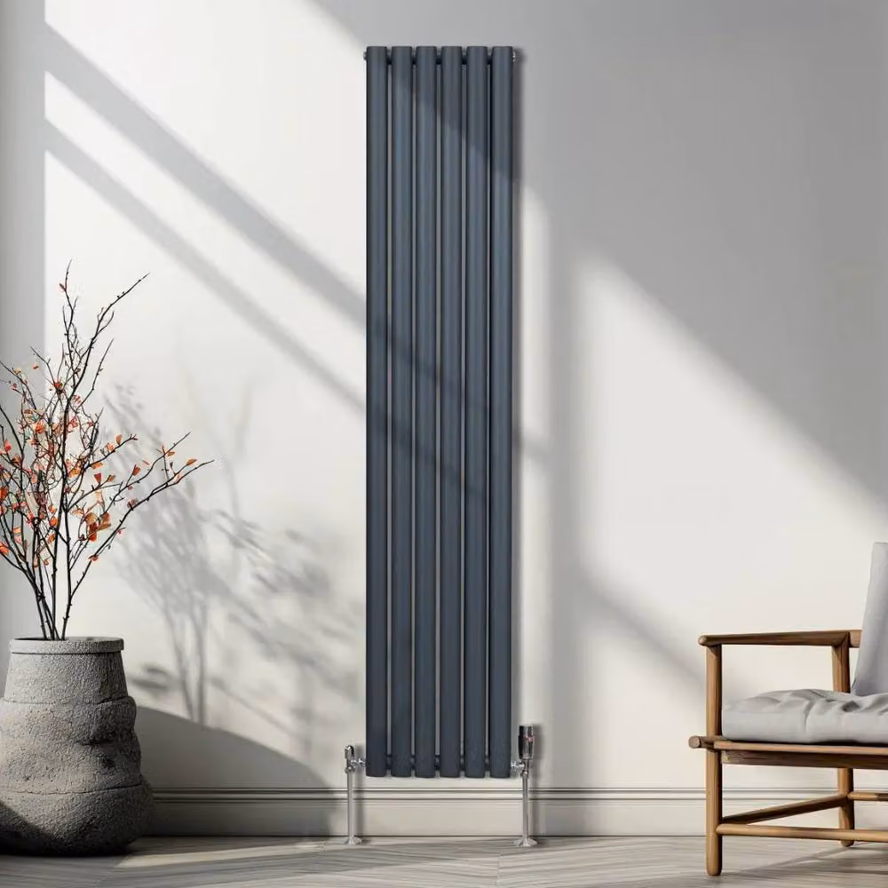 Monstershop Oval Column Radiator in Anthracite Grey, H: 180 cm, W: 36 cm – 4