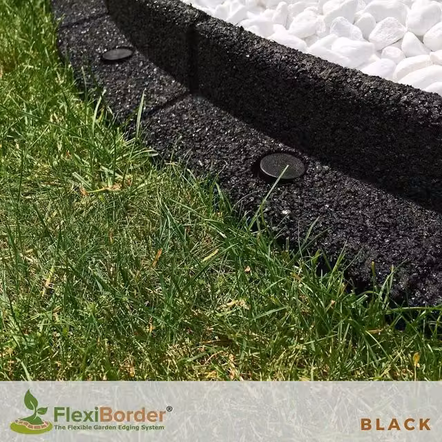 FlexiBorder Flexible Garden Edging, Black, 6 x 1m Length