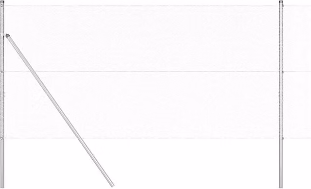 Berkfield Home Hexagon Fence in Silver Galvanised Steel, H: 140 cm, W: 10 m – 1