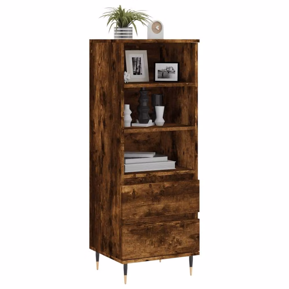 Berkfield Home Smoked Oak Highboard in Brown, W/D/H: 40 x 36 x 110 cm – 3