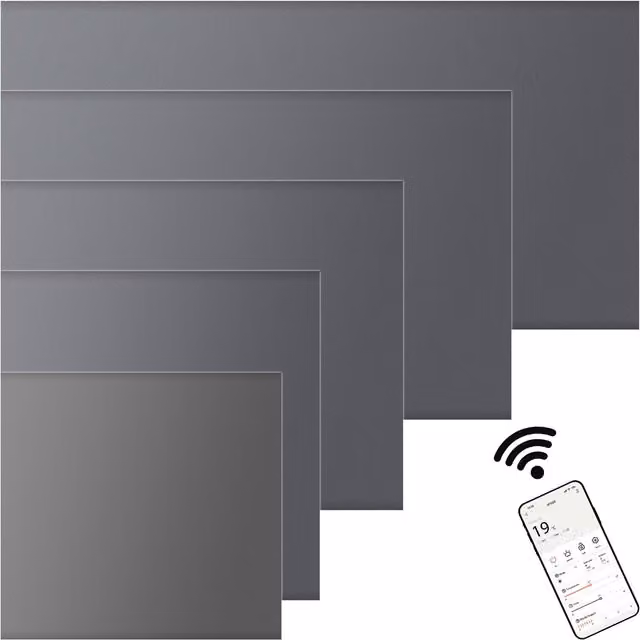 Mylek Eco Smart WiFi Panel Electric Convector Radiator in Anthracite Grey, W/H: 63 x 42.5 cm