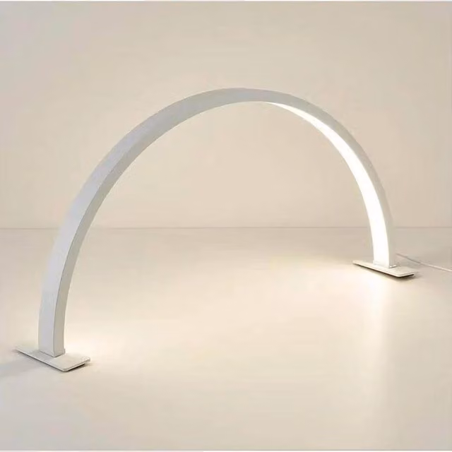 FLAVORA Foldable Half Moon LED Nail Desk in White