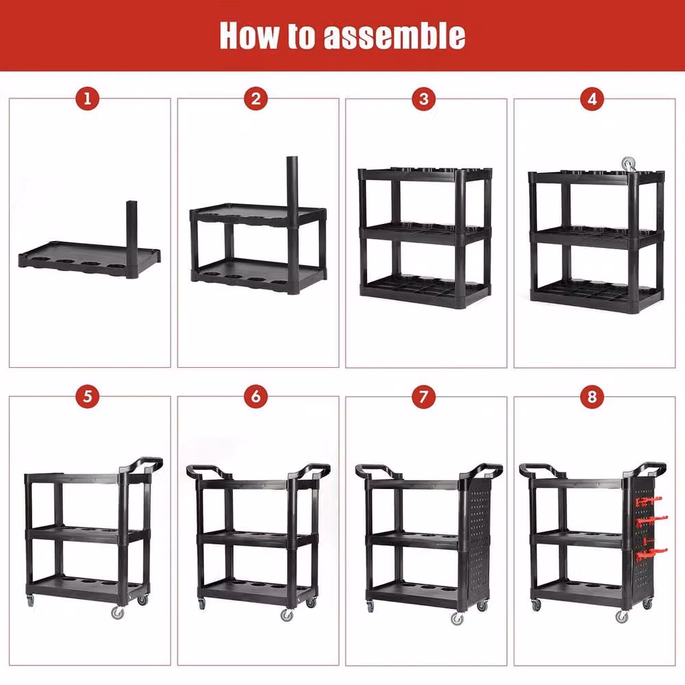 SPETLEK Heavy Duty Garage Tool Storage in Black, W/D/H: 1000 x 52 x 52 cm – 4