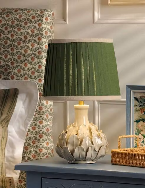 Joules Chatsworth Ceramic Table Lamp in Green Mix
