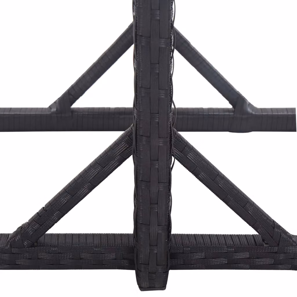 Berkfield Home Modern Garden Table in Black Glass and Poly Rattan, W/D/H: 110 x 53 x 72 cm – 3