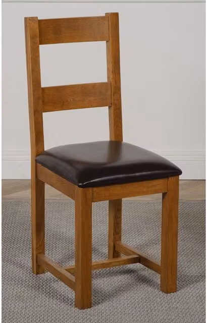 Thats Furniture Lincoln Oak Dining Chairs in Brown with Synthetic Leather