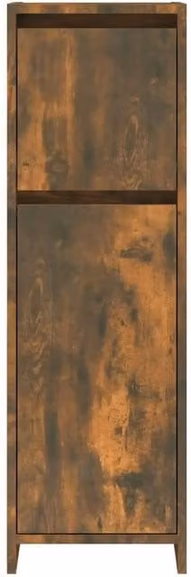 Berkfield Home Stylish Smoked Oak Bathroom Cabinet in Brown, W/D/H: 30 x 30 x 95 cm
