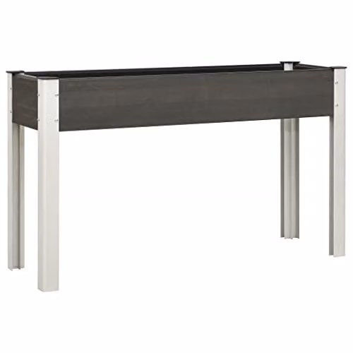 vidaXL Grey WPC and Steel Raised Bed W/D/H: 120 x 40 x 75 cm – 1