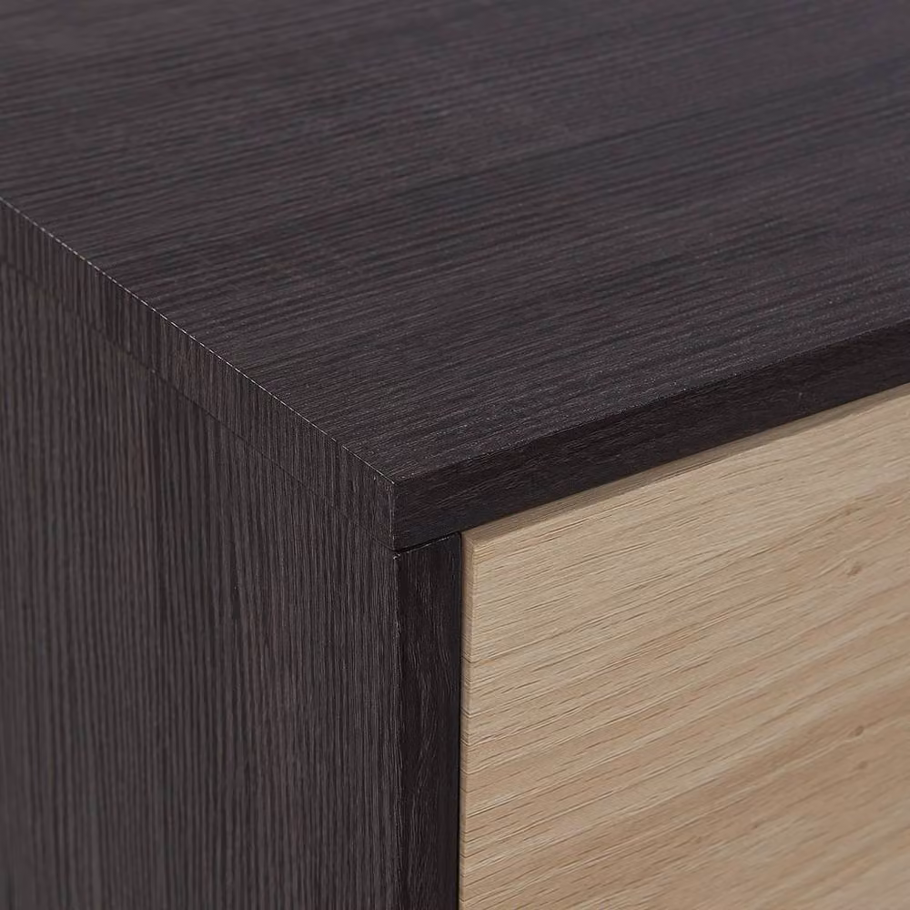 Wyld and Coco Dark Brown 2 Tone Industrial TV Stand for up to 65 inch TVs, W: 140 cm, D: 35 cm – 4