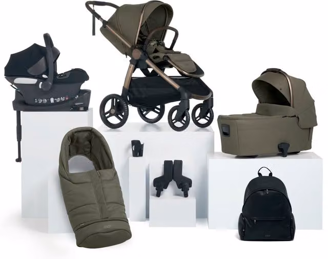 Ocarro 2 Complete 3-in-1 Pushchair Bundle with Cybex Aton B2 i-Size Infant Car Seat, 8 Pieces, Green
