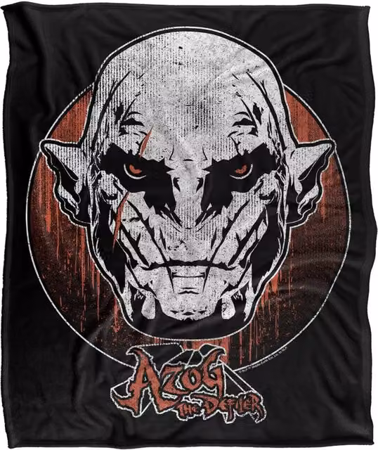 Warner Bros. The Hobbit Azog The Defiler Super Soft Fluffy Polyester Throw Blanket in Black and Multicolour, Large