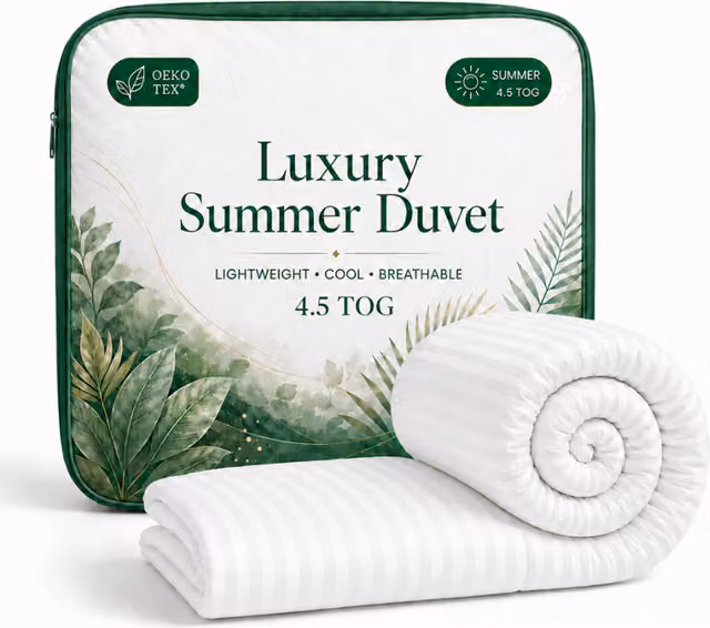 Opulent Home Super King 4.5 Tog Lightweight Summer Duvet in White