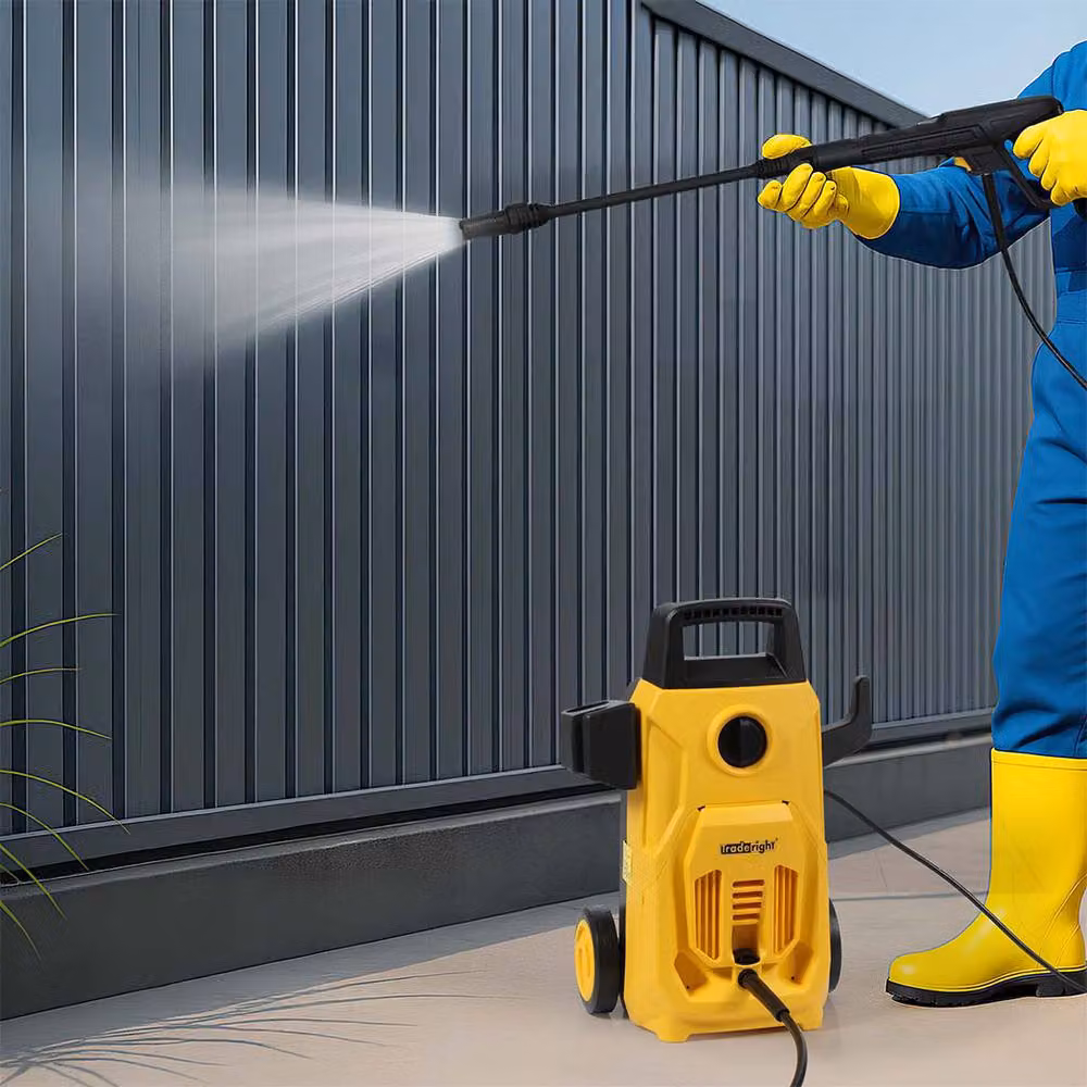 Traderight 1600W High Power Electric Pressure Washer for Patio and Car Cleaning, Yellow – 2