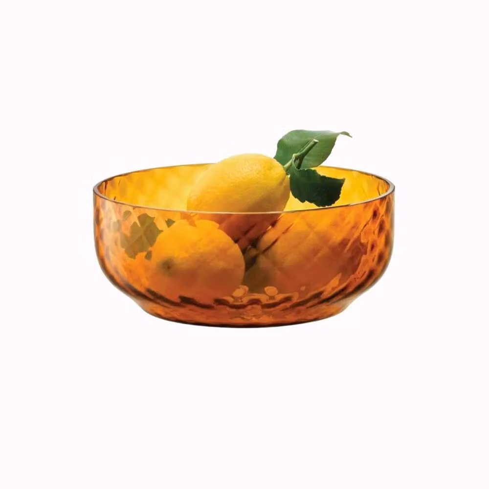 LSA Dapple Mouth-Blown Glass Salad Bowl in Orange and Yellow, Diameter: 22.5 cm – 2