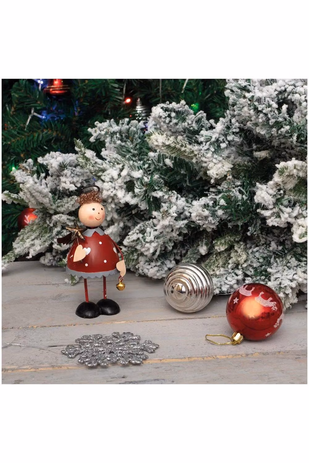 Netagon Red Metal Christmas Angel Tabletop Ornament – 6