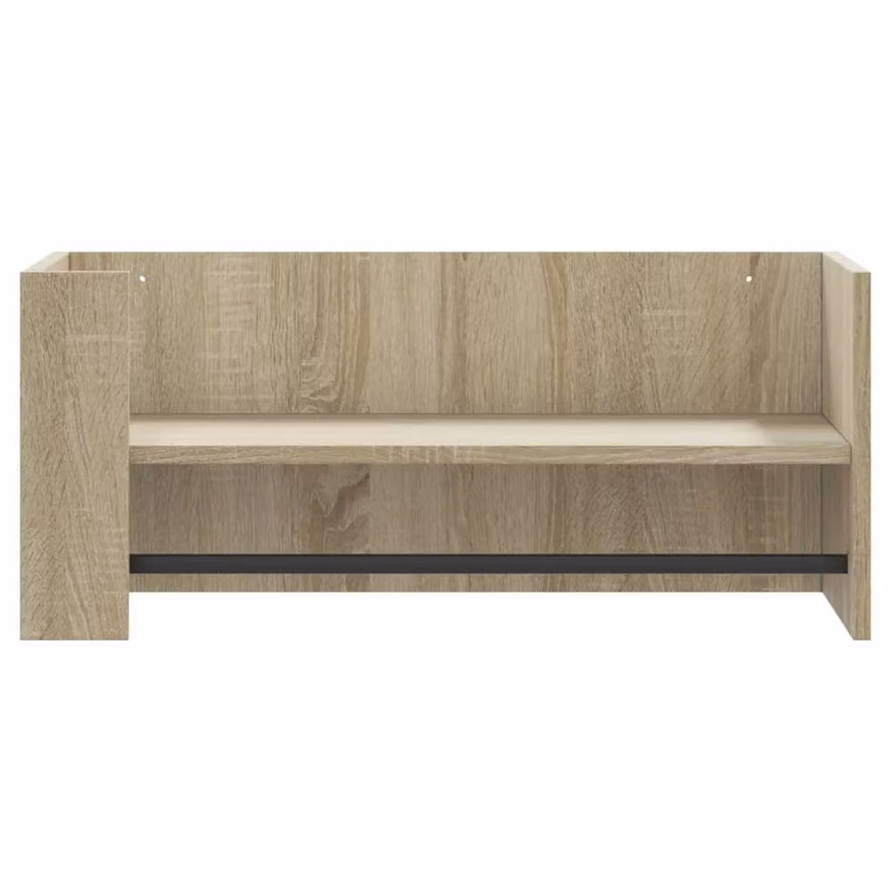 Berkfield Home Sonoma Oak Wall Shelf in Tan, W/D/H: 70.5 x 35 x 30.5 cm – 3