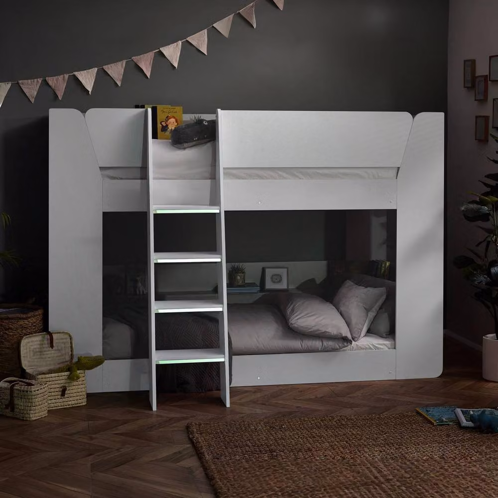 Cheshire Cobaltwood Modern Single Bunk Bed in White, W/D/H: 90 x 200 cm – 3