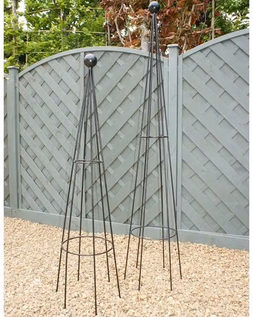 Poppyforge Hampton 5ft Steel Obelisk Plant Support in Black, H 152.4 x W 33 x D 33 cm