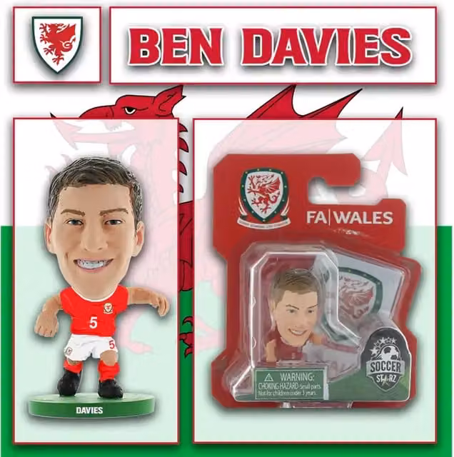 SoccerStarz Ben Davies Wales Mini Character Figure, Red, Height: 5 cm