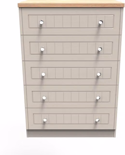 2 U Norton 5 Drawer Chest in Taupe/Beige – 1