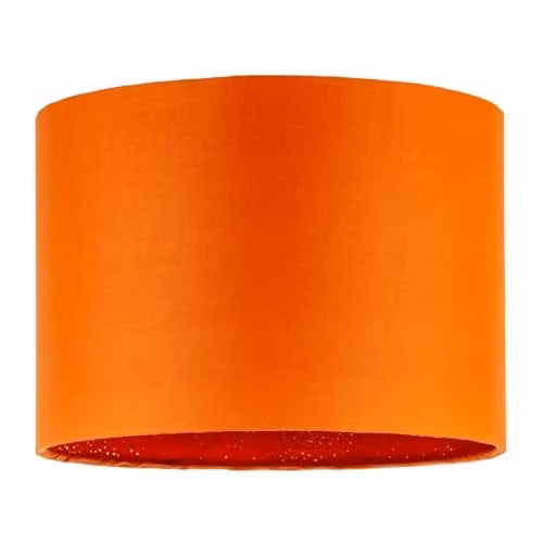 Happy Homewares Orange Cotton Blend Drum Lamp Shade W/D/H: 30 x 30 x 20 cm
