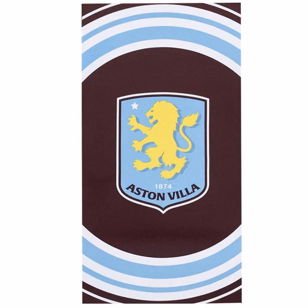 Aston Villa FC Pulse Fluffy Cotton Terry Velour Towel in Red and Multicolour – 2
