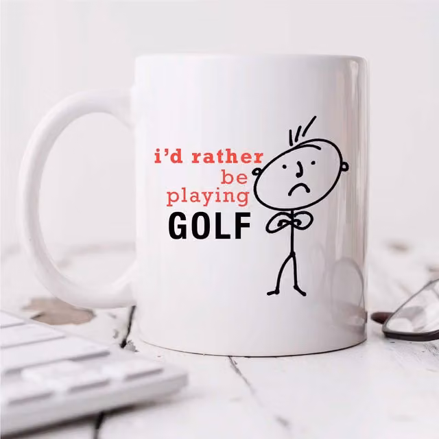 60 Second Makeover Limited I'd Rather Be Playing Golf Ceramic Mug, White – 1