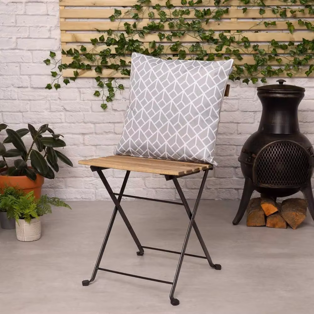 Icon Set of 2 Waterproof Indoor and Outdoor Square Cushions in Slate Grey, W/D/H: 43 x 43 x 43 cm – 3