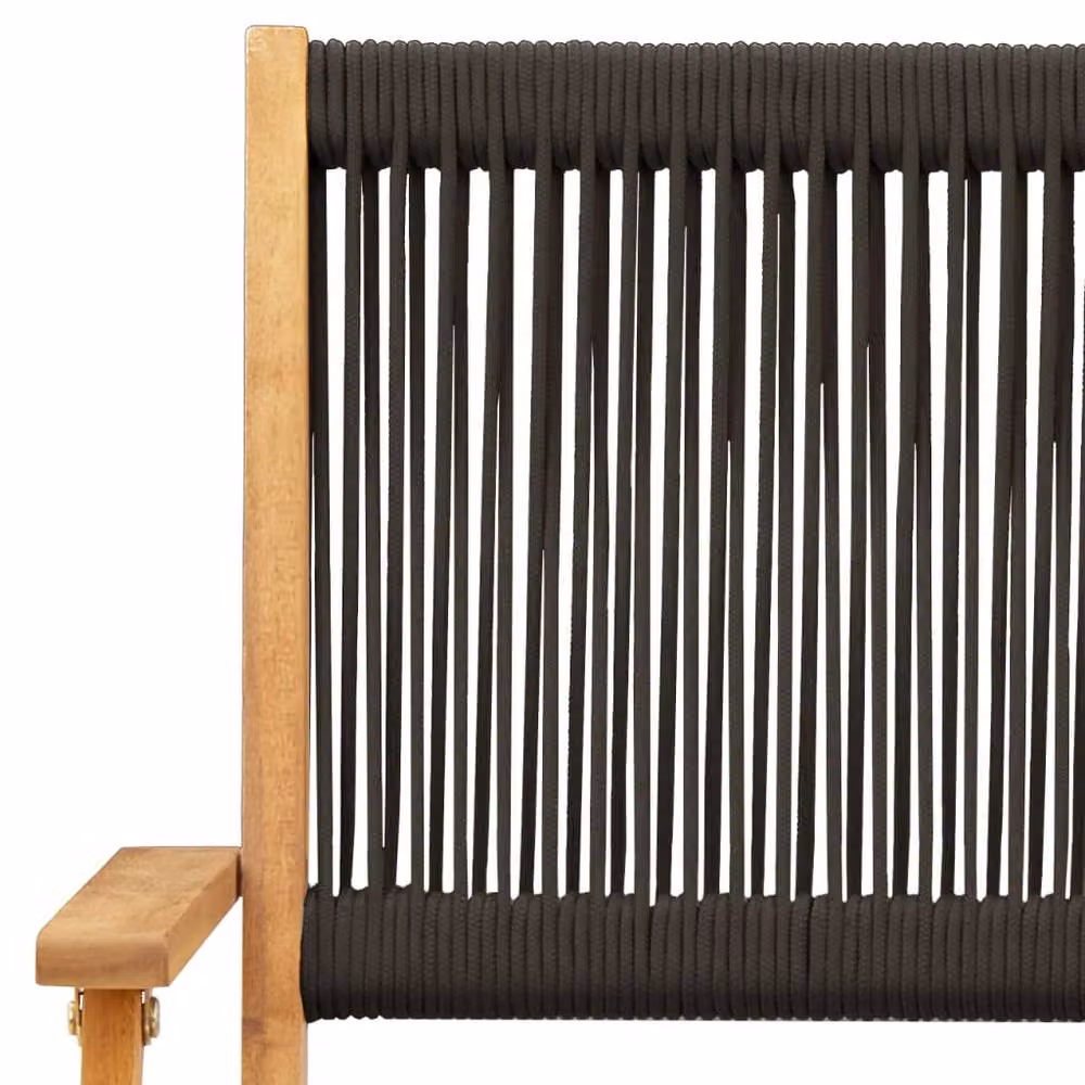 Berkfield Home Set of 2 Modern Garden Chairs in Black Acacia Wood and Polypropylene – 5