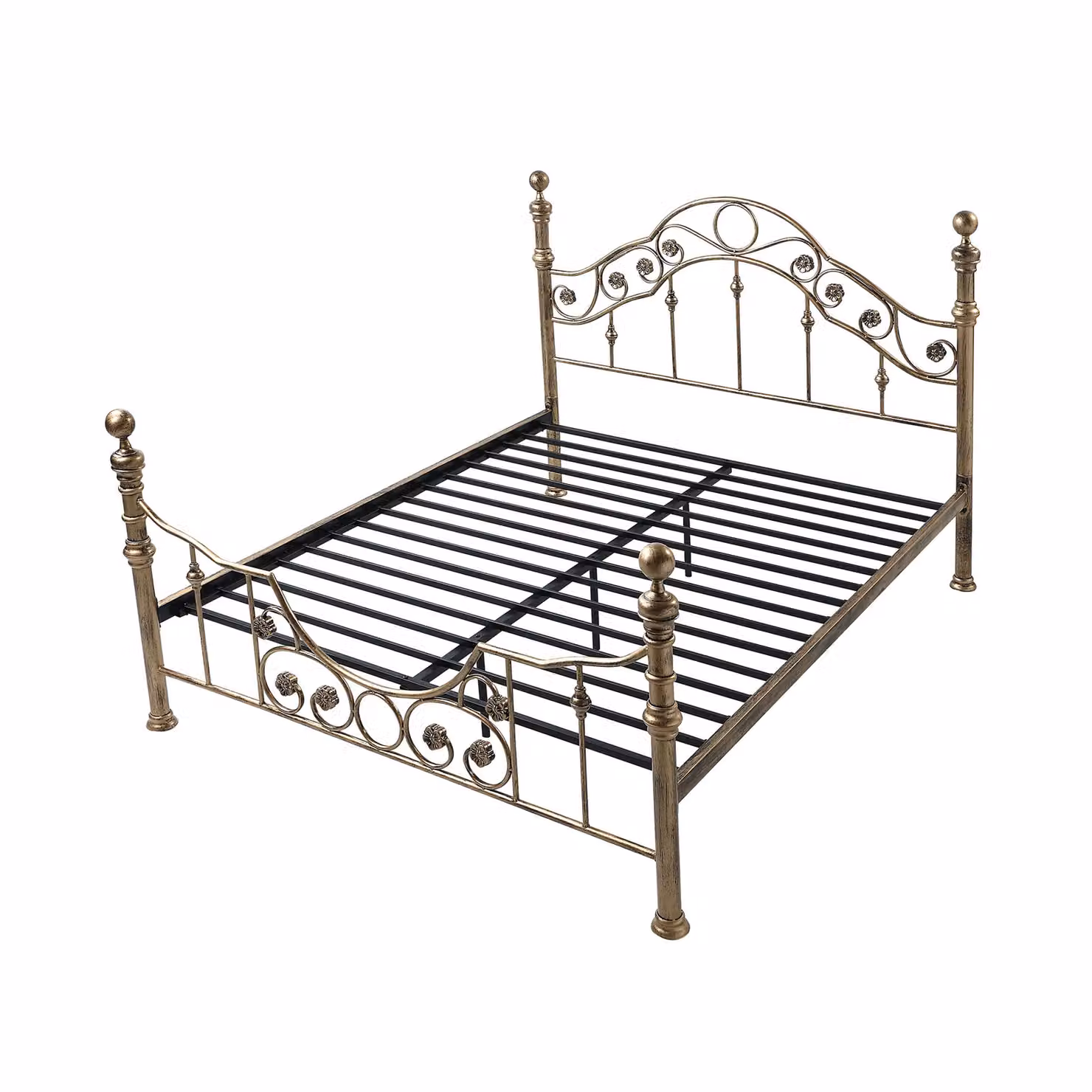 SlumberWorx Letchworth Vintage Victorian Style Antique Metal Bed Frame in Bronze, Size: Double (140 x 200 cm) – 5