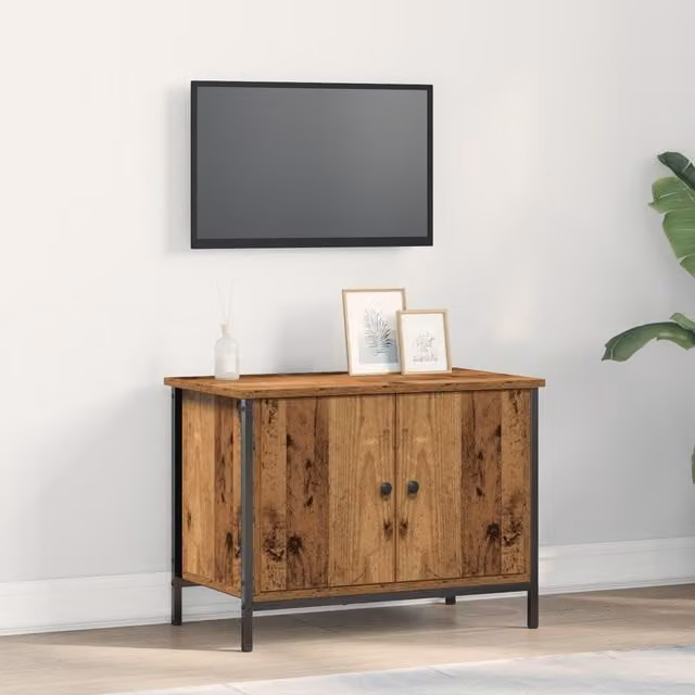 Berkfield Home Rustic Old Wood TV Stand in Brown, W/D/H: 60 x 35 x 45 cm – 1