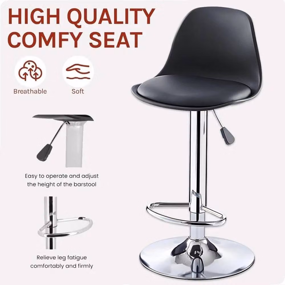 PAWNORA Modern Black PU Leather Kitchen and Dining Chairs, Set of 2 – 3