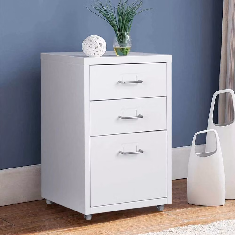 FORGEVIO Modern Under Desk Office Filing Cabinet Pedestal in White – 4