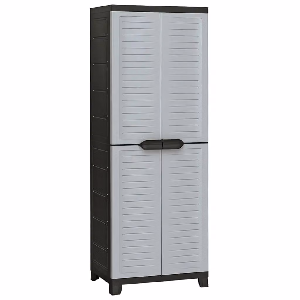 Berkfield Home Grey Plastic Freestanding Cabinet with Hinged Doors, W/D/H: 65 x 45 x 181 cm – 2