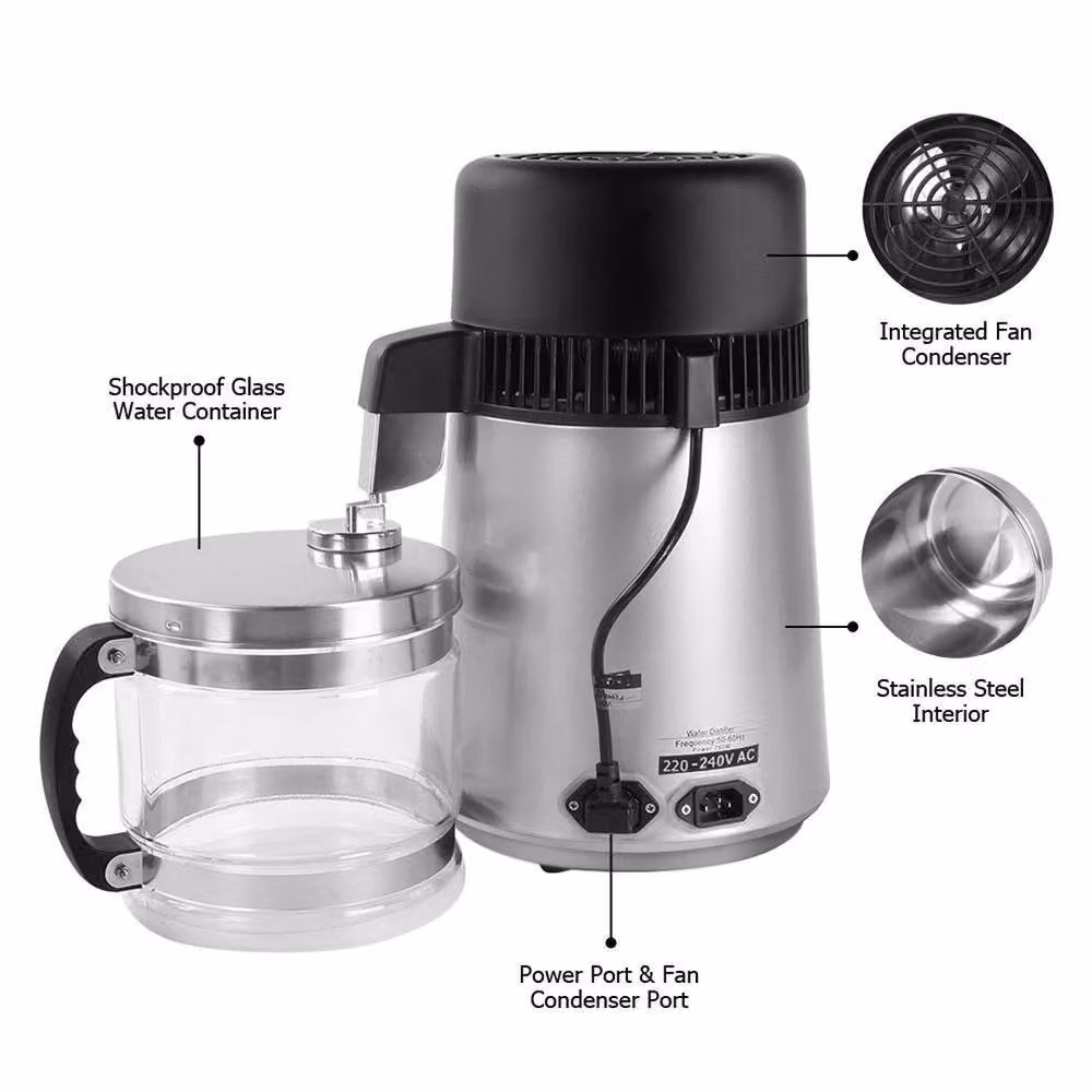 PAWNORA Stainless Steel Countertop Water Distiller in Silver – 3