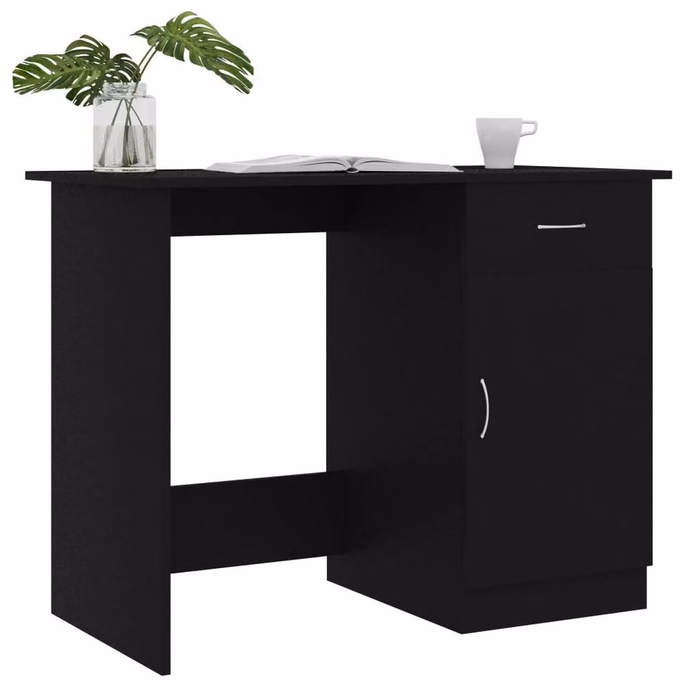 Berkfield Home Modern Black Writing Desk in MDF, W/D/H: 100 x 50 x 76 cm – 3