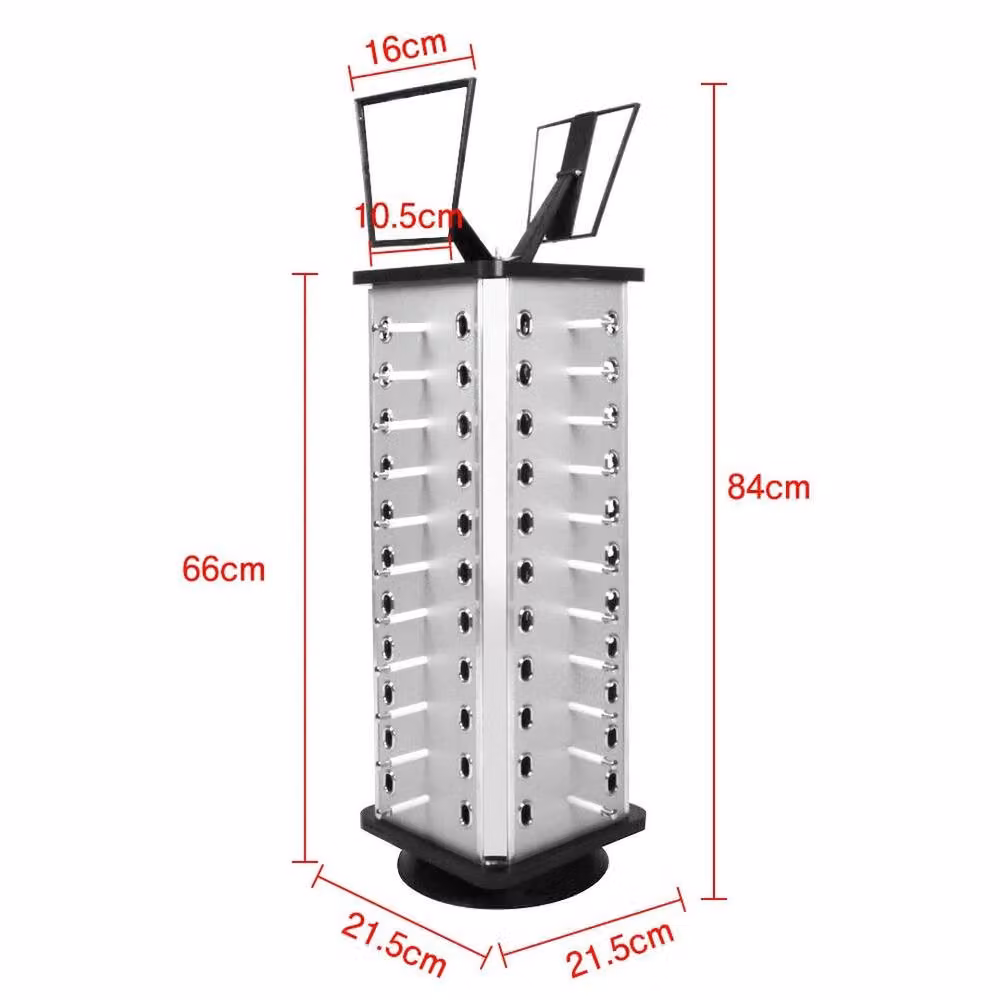 NESTLUNE Silver Rotating Sunglasses Display Stand Rack for 44 Pairs, H 100 cm x W 15 cm x D 15 cm – 2