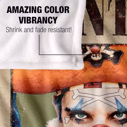 One Piece Buggy Wanted Poster Soft Fleece Throw Blanket, Multicolour, W: 152 cm, D: 127 cm – 4