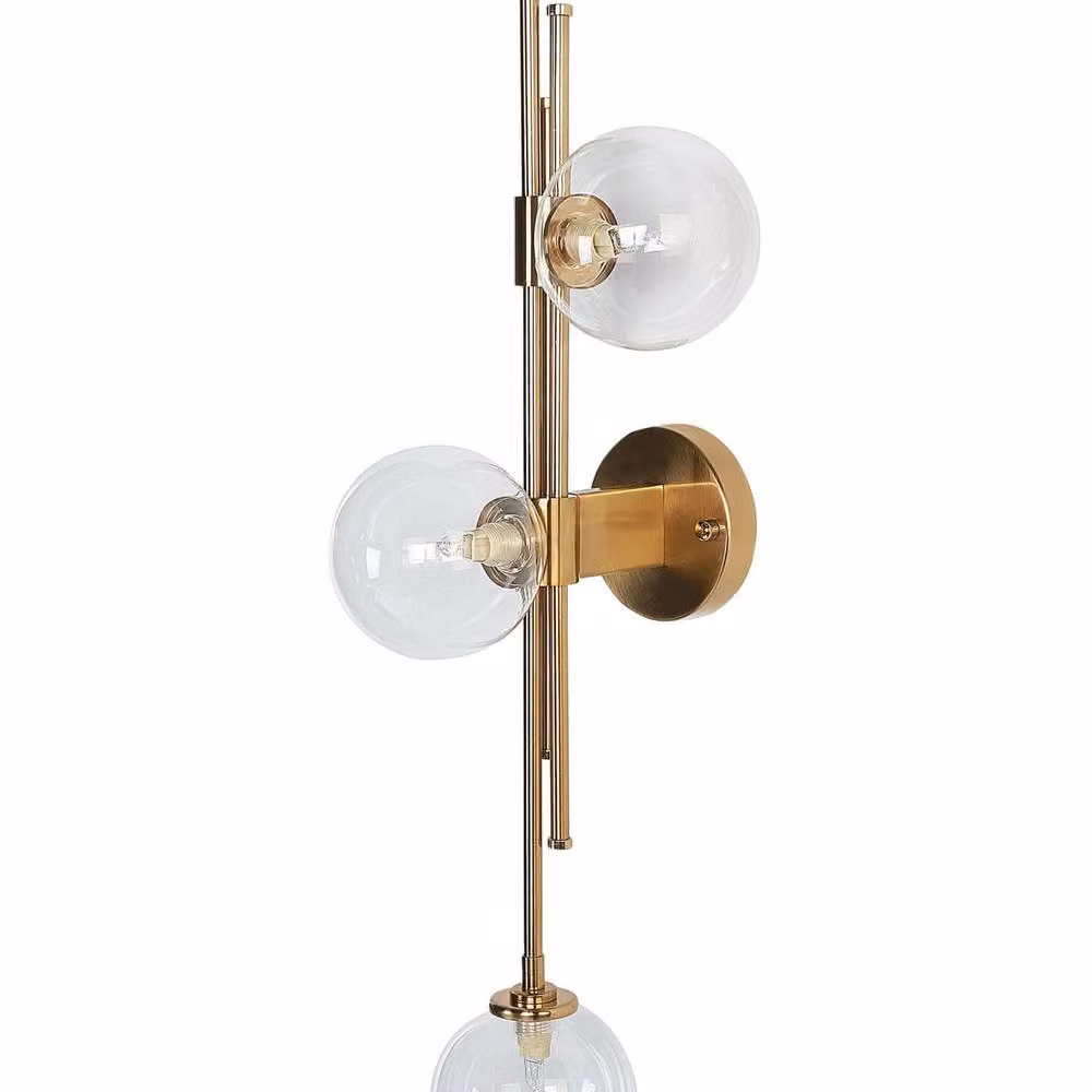 Wyld and Coco Luxe 3-Light Modern Glamour Wall Lamp in Gold with Glass Spheres – 2