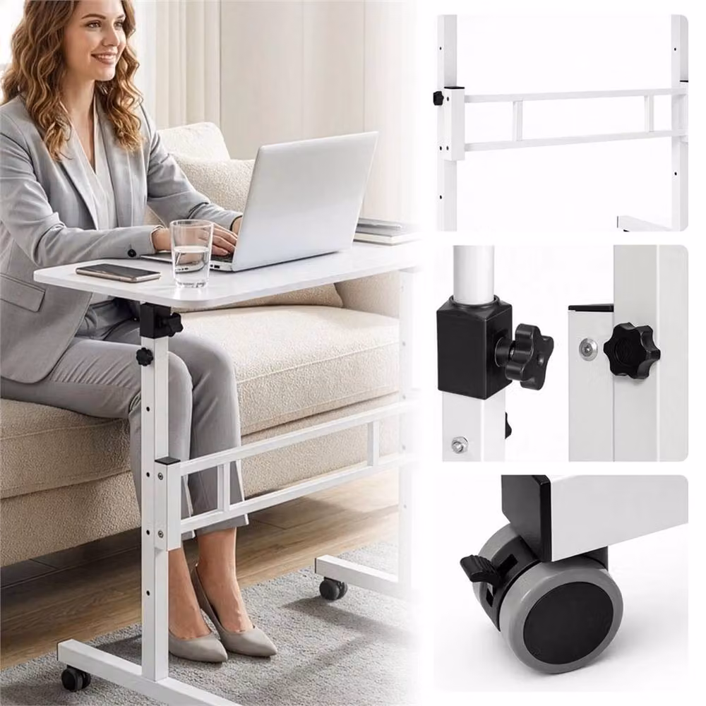 SPETLEK Height Adjustable Standing Desk, White, W: 80 cm, D: 40 cm – 3