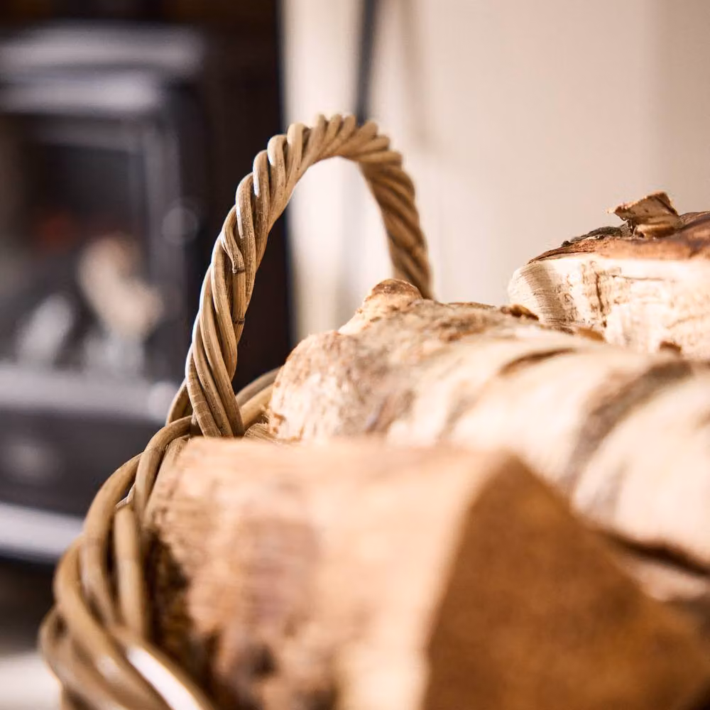 Dibor Azara Oval Log Basket XXL in Natural Brown Rattan, H56 x L71 x W57 cm – 5