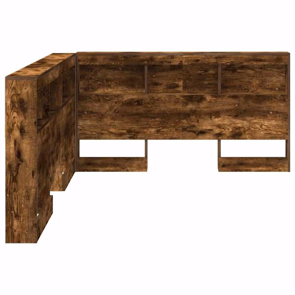 Berkfield Home Storage Headboard with Shelf in Smoked Oak Brown, Width: 140 cm – 6