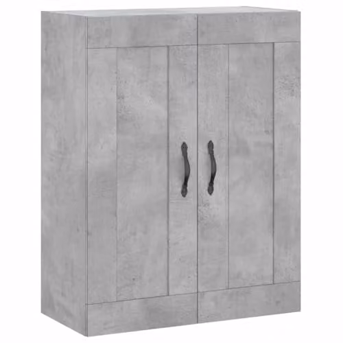 vidaXL Wall Mounted Cabinet in Grey and Black with Hinged Doors, W/D/H: 69.5 x 34 x 90 cm