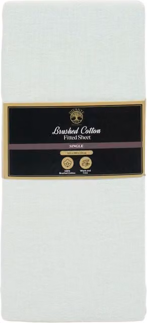 Divante Green Flannelette Brushed Cotton Fitted Sheet, W: 90 cm x L: 200 cm