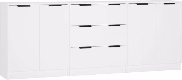 Berkfield Home 3 Piece Sideboard Set in White Matt MDF