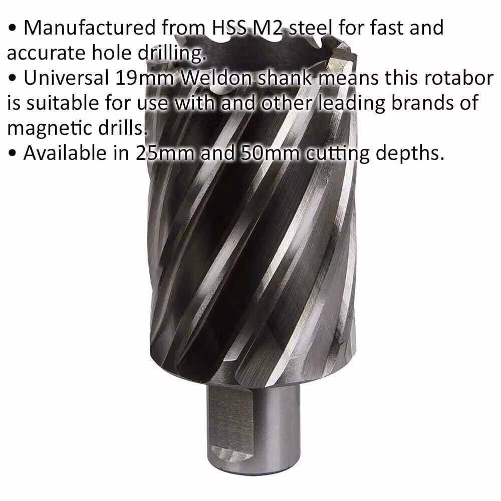 Loops M2 Steel Annular Metal Core Drill Rotabor Cutter, Silver, Depth: 50 mm, Diameter: 42 mm – 2