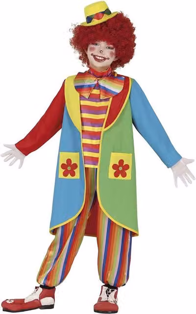 Fiestas Guirca Flowy the Clown Childrens Dress Up Costume Set, Multicoloured, Age 5-6 Years