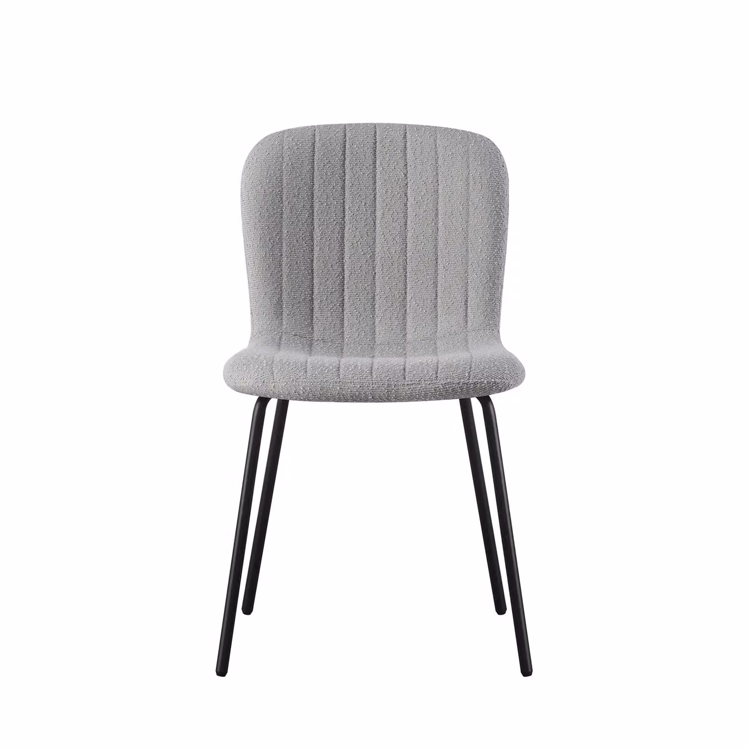 MCC Direct Bella Luxe Set of 6 Grey Bouclé and Teddy Faux Fur Dining Chairs with Metal Cantilever Base – 2
